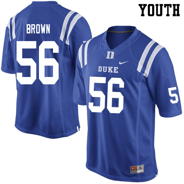 Youth #56 Elijiah Brown Duke Blue Devils College Football Jerseys Sale-Blue